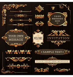 Golden Calligraphic Design Elements vector image