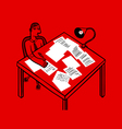 Paperwork clerk vector image