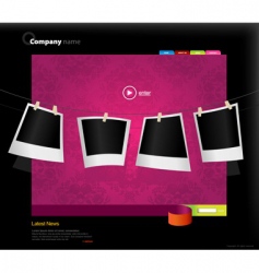 Website template with photos vector image