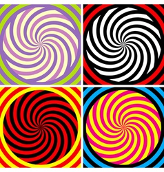 Set of four bright hypnotic Poster vector image