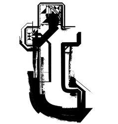 Grunge Font vector image