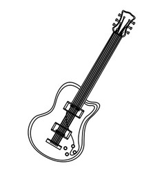 Monochrome contour with electric guitar vector image