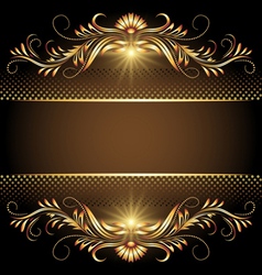 Golden Floral Background vector image