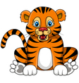 Cute young tiger cartoon expression vector image
