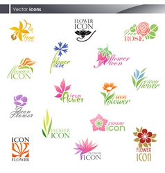 Flowers - logo template set vector image