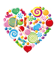 Candy heart white vector image