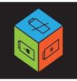 Cube with battery symbol vector image