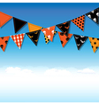Halloween Bunting Flags With Sky vector image