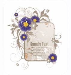 Floral grunge frame vector image