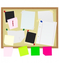 Stationery on noticeboard vector image