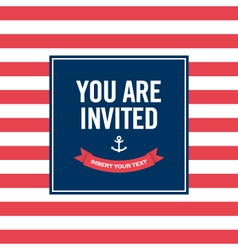 Happy birthday invitation card sailor theme vector image