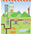 Map with houses road and signs vector image