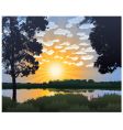 Lake at sunrise vector image