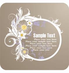 Grunge floral frame vector image