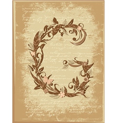 Floral letter vector image