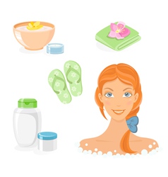 Bath and body care icon set vector image