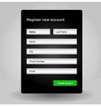 Registration web site form vector image