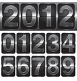 Set of numbers on mechanical timetable vector image