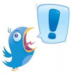 Shouting blue bird vector image