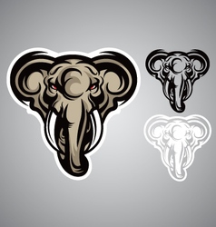 Elephant head emblem logo vector image