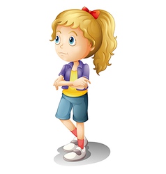 A thinking girl vector image