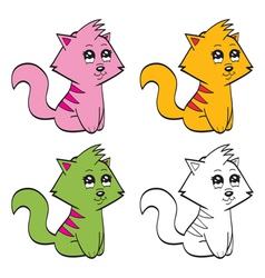 Cute cartoon cats vector image