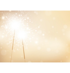 Sparklers Golden Background vector image