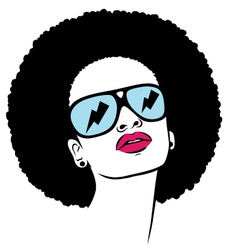 Afro woman with sunglasses vector image