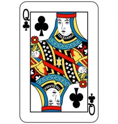Queen of clubs vector image