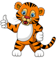 Cute young tiger cartoon expression vector image