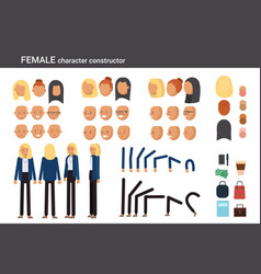 Female character constructor for different poses vector image