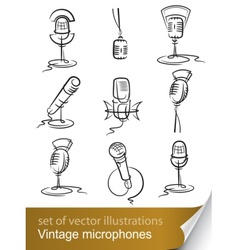 Vintage microphones Vintage microphones vector image