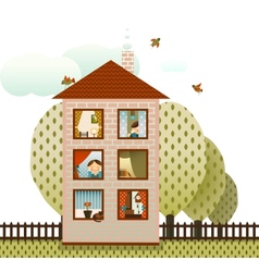 Neighbors in the Village House vector image