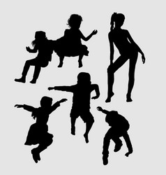 Male and female teenager silhouette vector image