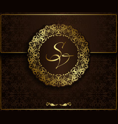 Vintage background with golden elements vector image