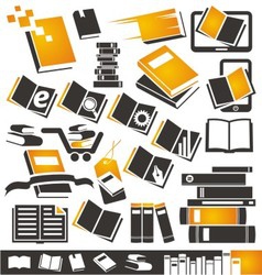 Book icons set vector image