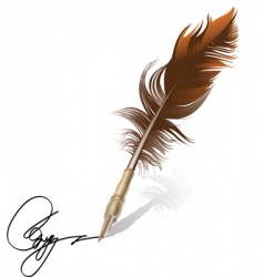 Retro pen vector image