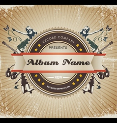 Vintage music sign vector image