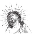 Jesus Christ engraving vector image