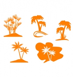 Palm tree set vector image