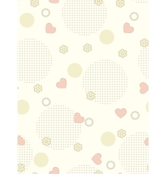 Seamless background with flowers and hearths vector image