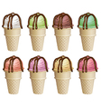Colorful icecream cones vector image