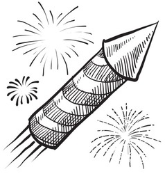 Doodle fireworks vector image