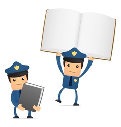 Policeman with books vector image