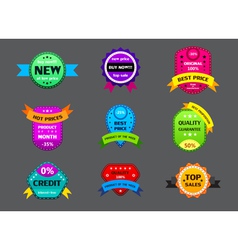 Set of different color labels vector image