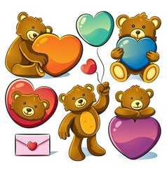 Valentine cute bear vector image