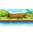 A big trunk beside the pond vector image
