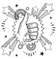 Doodle pop thumbs up vector image