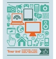 Set of technology icons in retro style vector image