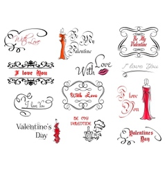 Valentines day design elements Valentines day design elements vector image